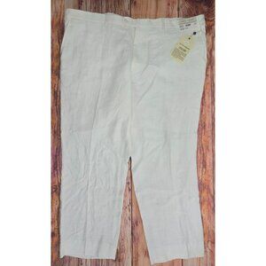 Joseph Abboud Mens 100% Linen Pants Size 48 x 30 White NWT New